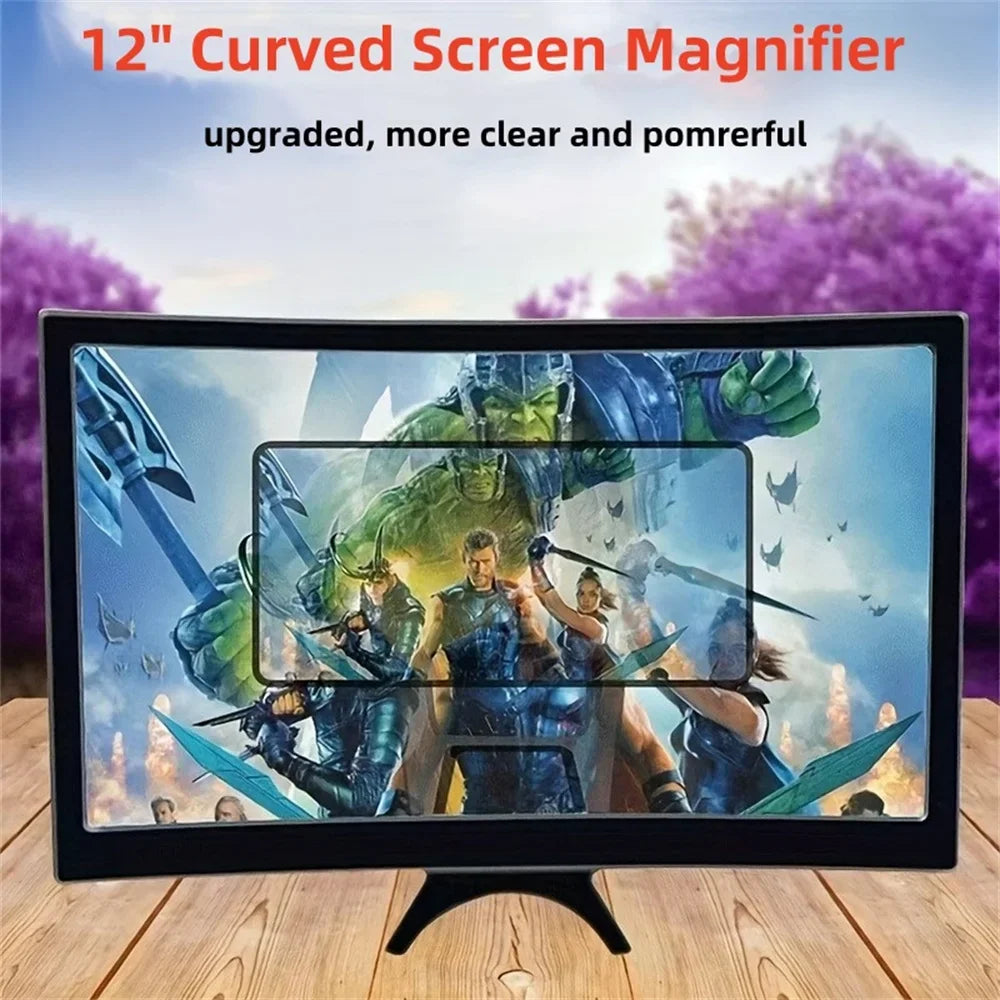 NEW 3D Screen Amplifier 12Inch Mobile Phone HD Screen Video Glass Stand Magnifier for Phone Enlarged Screen Phone Stand Bracket